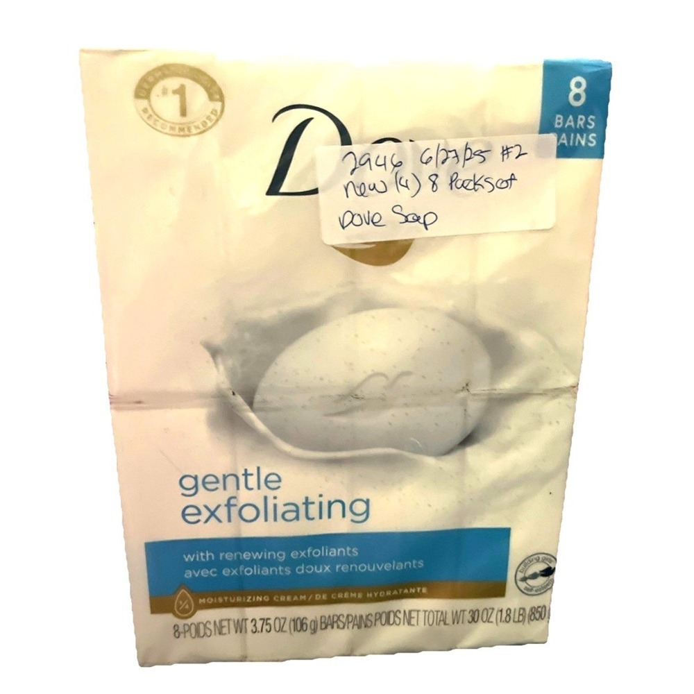 Dove Gentle Exfoliating Moisturizing Cream Bar Soap 8 Count